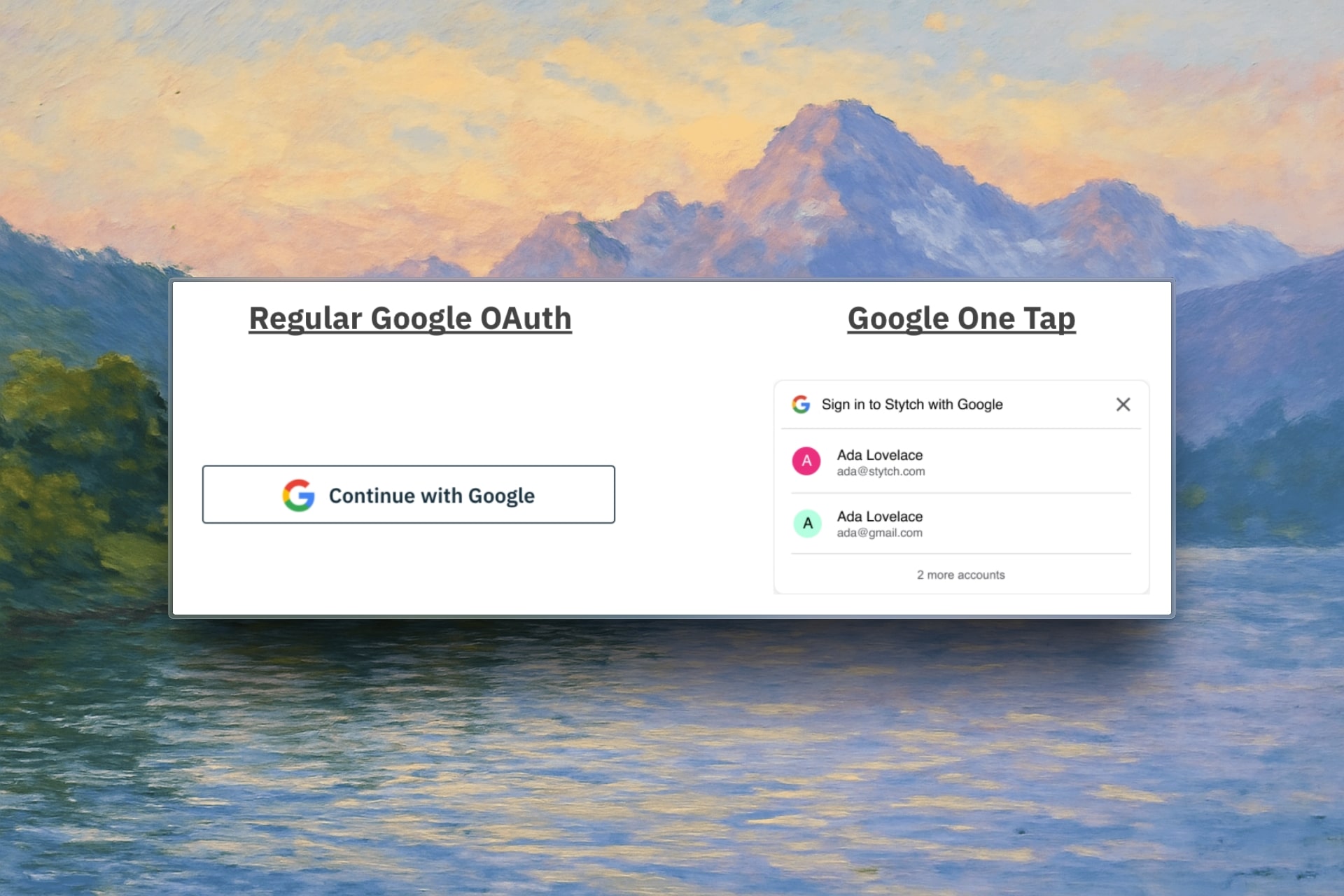 Google One Tap Settings