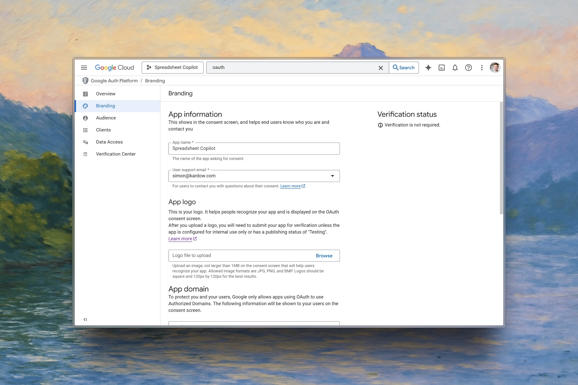 OAuth Consent Screen